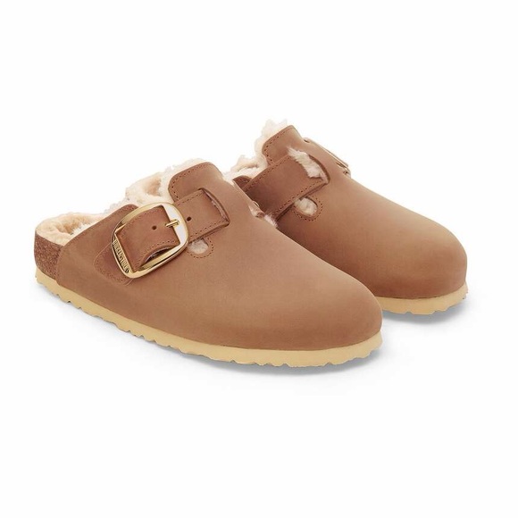 Birkenstock Tan Shearling Lined Mules